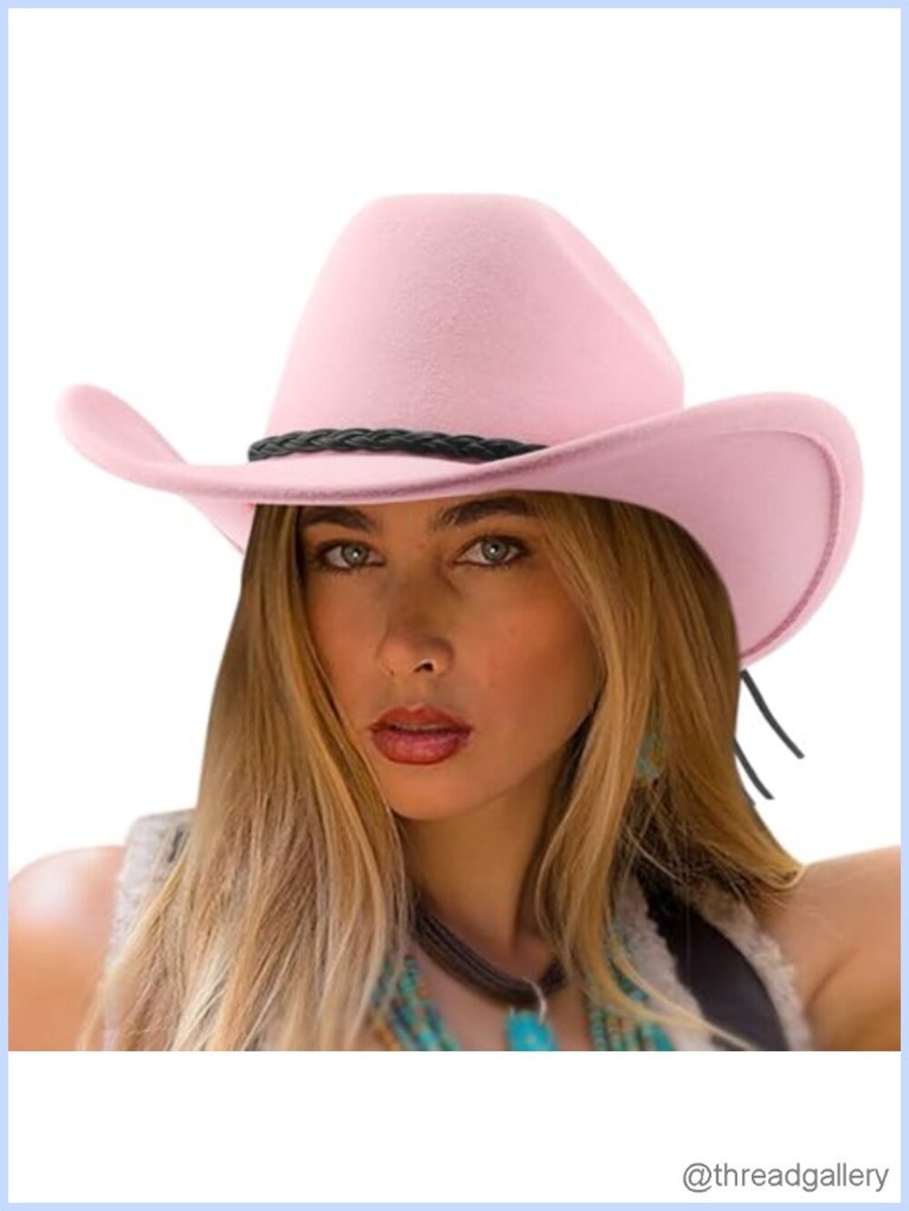 Western Cowboy Hat Wide Brim Felt Fedora Unisex Outdoor